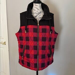 Charlie Paige Red and Black Plaid Vest